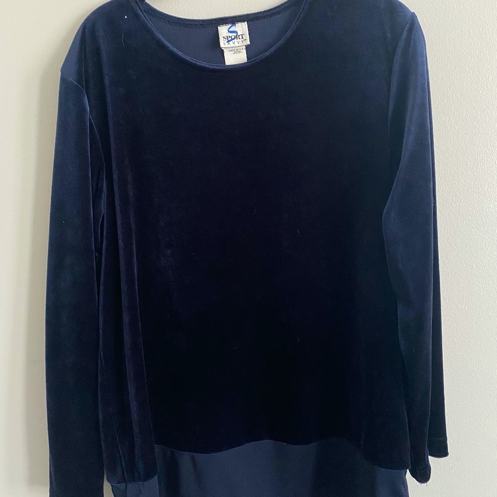 Vintage Long Sleeve Velvet Top